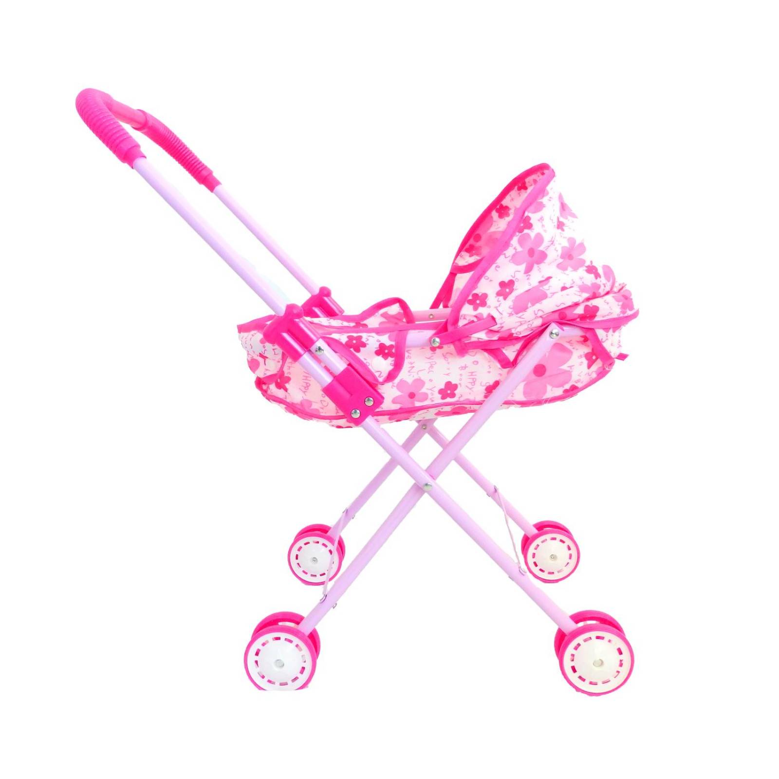Carriola para muñeca de metal de juguete para niñas Rosa