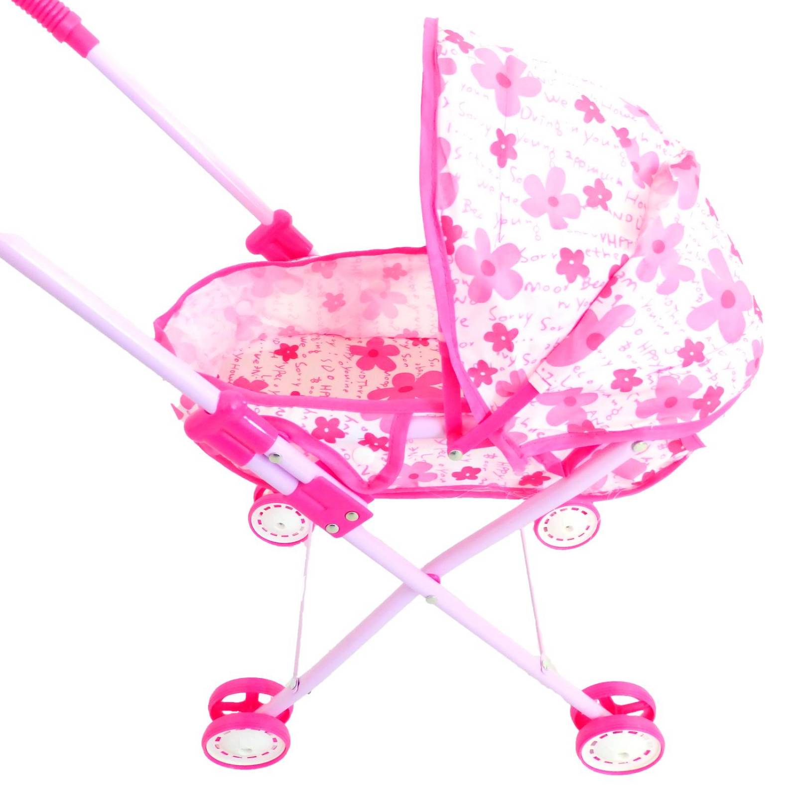 Carriola para muñeca de metal de juguete para niñas Rosa