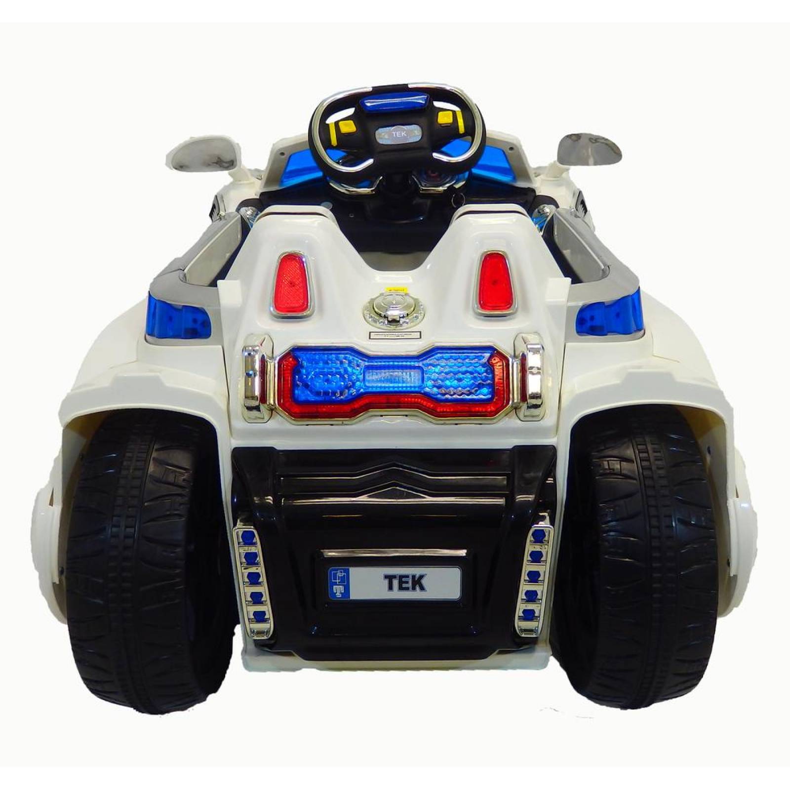 Carro eléctrico Blanco con música, luces y control remoto