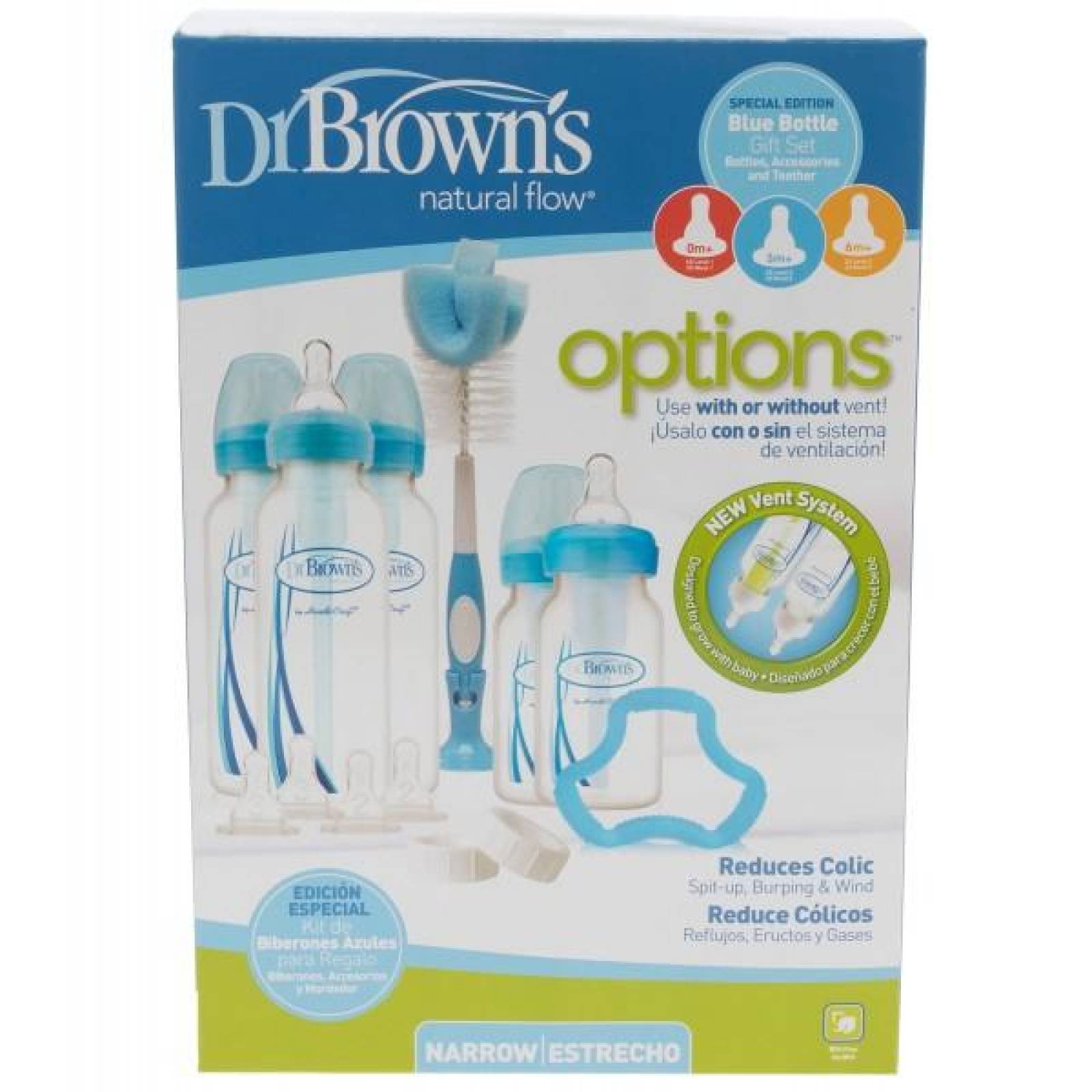 Biberones Dr. Brown's 5pz azul recien nacido options 