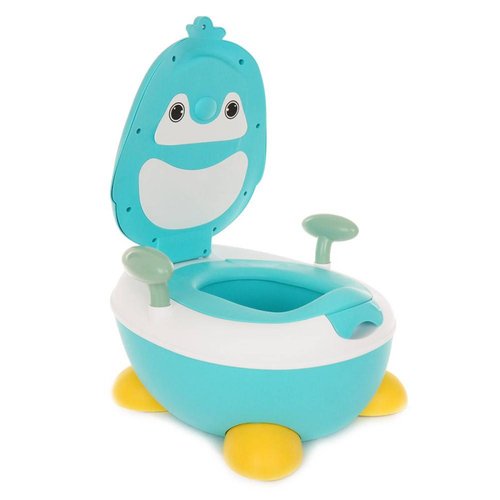 Baño entrenador diseño pinguino con tapa con asas Azul