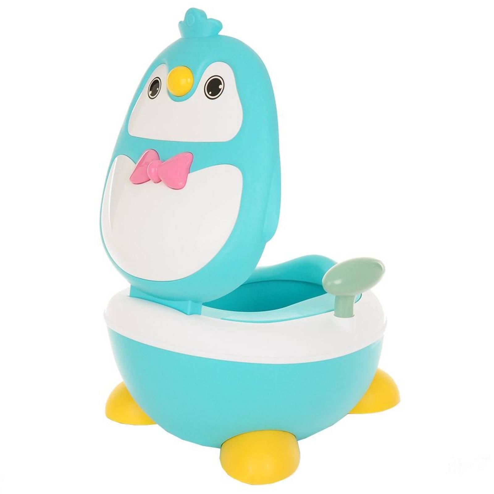 Baño entrenador diseño pinguino con tapa con asas Azul