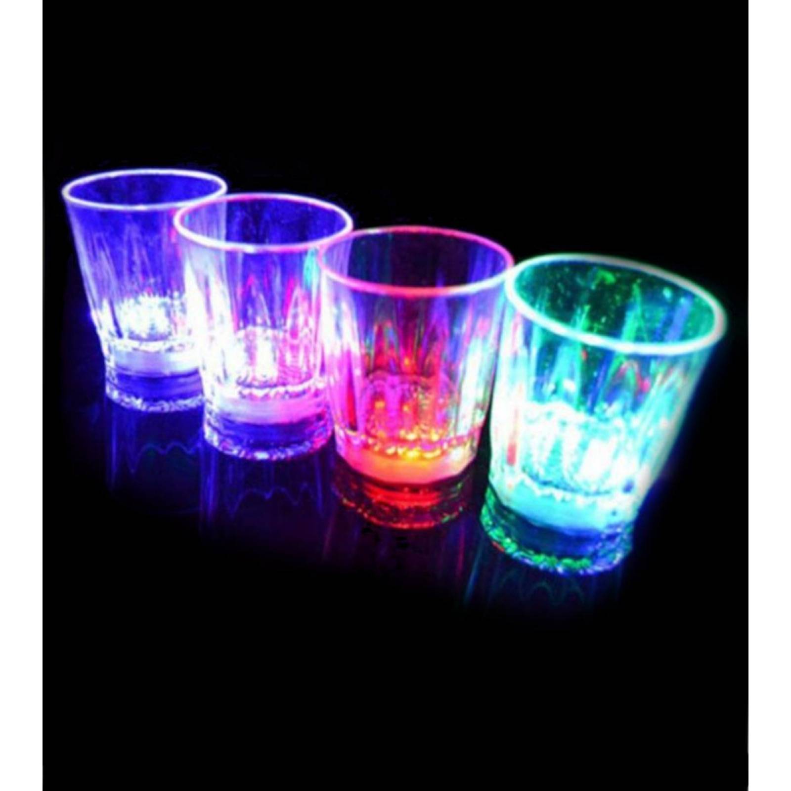 10 Vasos Tequileros Luminosos Led Shot Caballito Bar Fiesta Multicolor