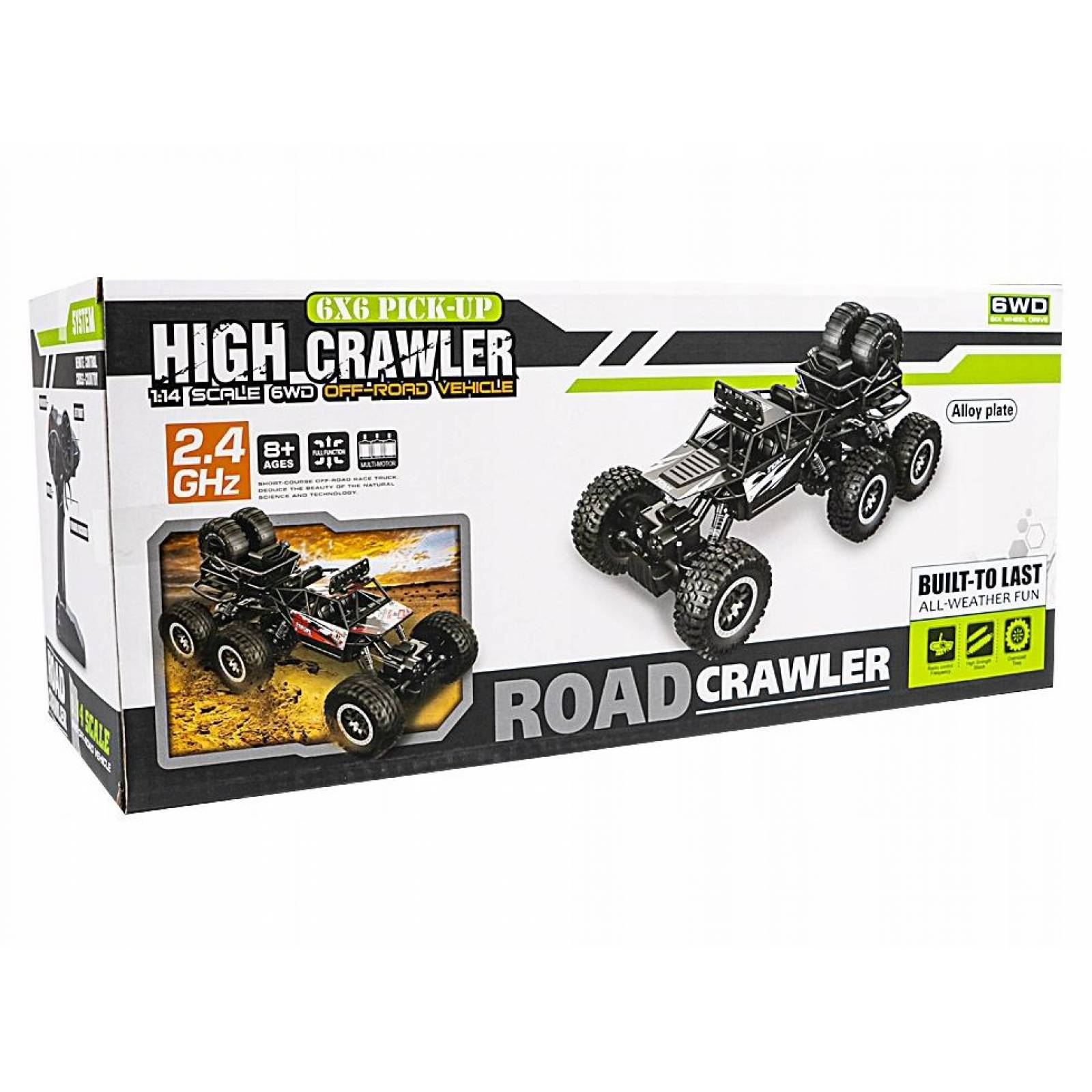 Carro Control Remoto a Escala 6x6, 15 km/h, 1:14, 2.4GHz  - Verde