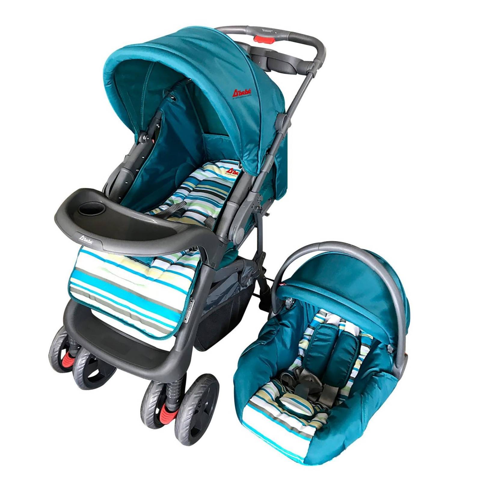 Carreolas con Portabebe Travel System Aventura Reversible Verde