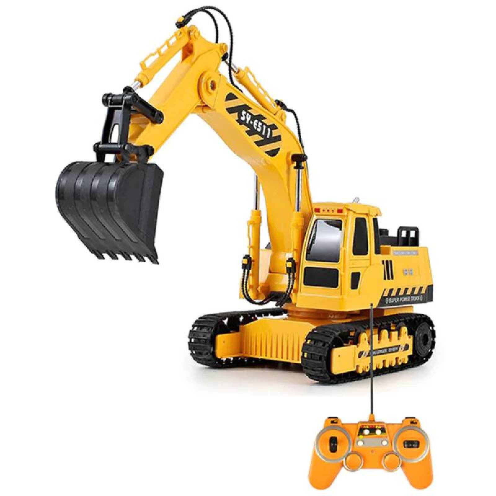 Camión Pesado de Construcción Excavadora juguete RC Escala 1:20  - Retroexcavador