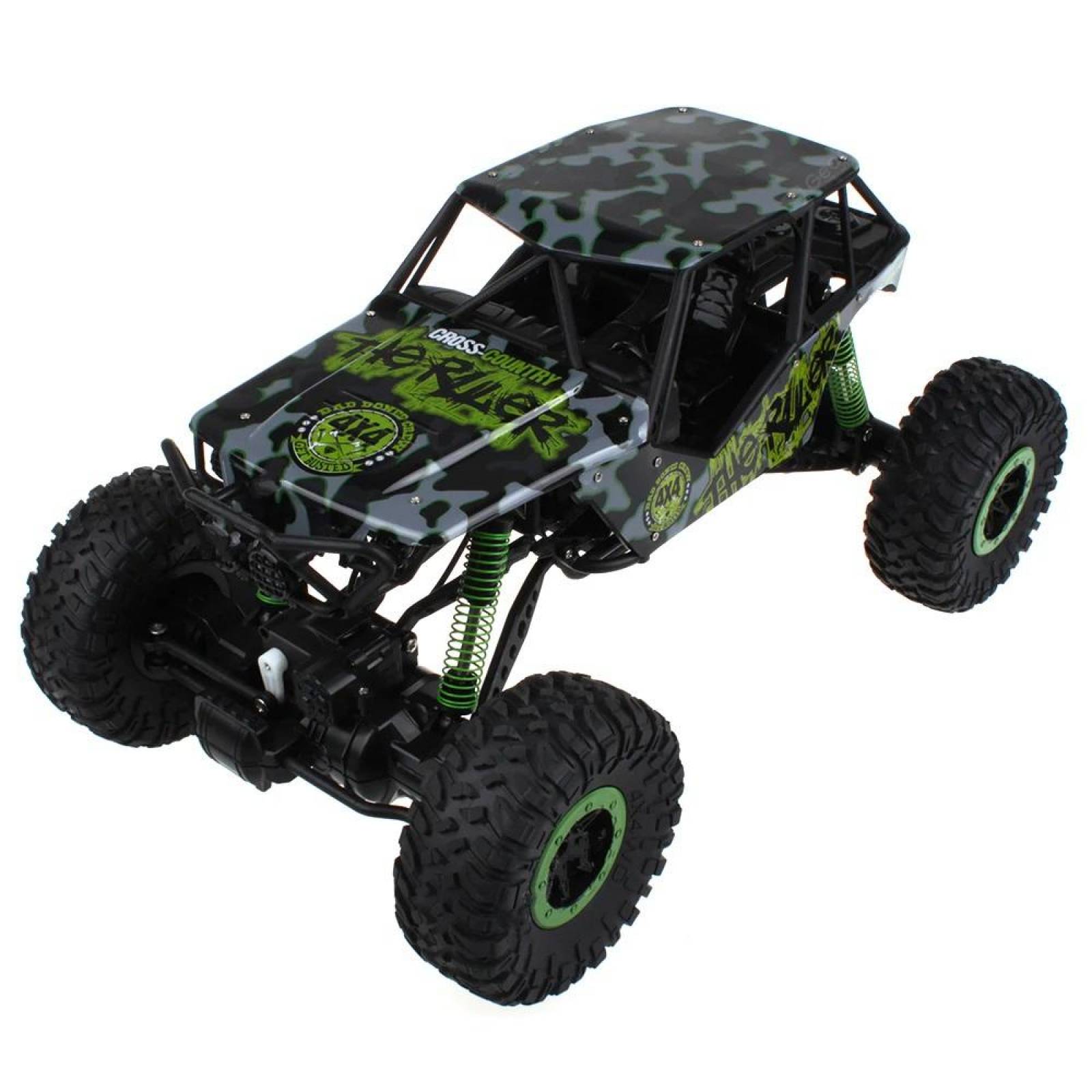 Carro Control Remoto Rally Camuflaje 4x4 25 km/h 1:10  - Verde