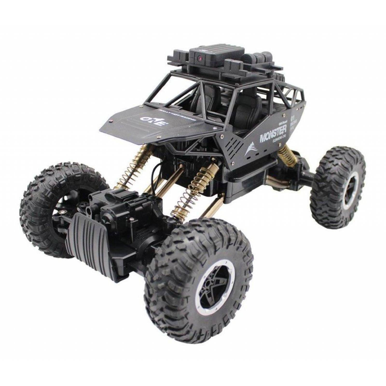 Carro Control Remoto Todoterreno con Cámara Wifi 40mp 1:14 12km/h  - Negro