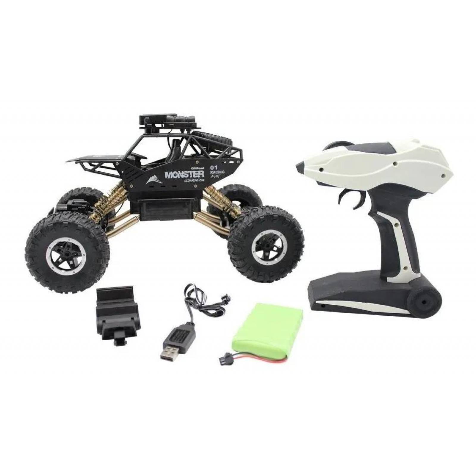 Carro Control Remoto Todoterreno con Cámara Wifi 40mp 1:14 12km/h  - Negro