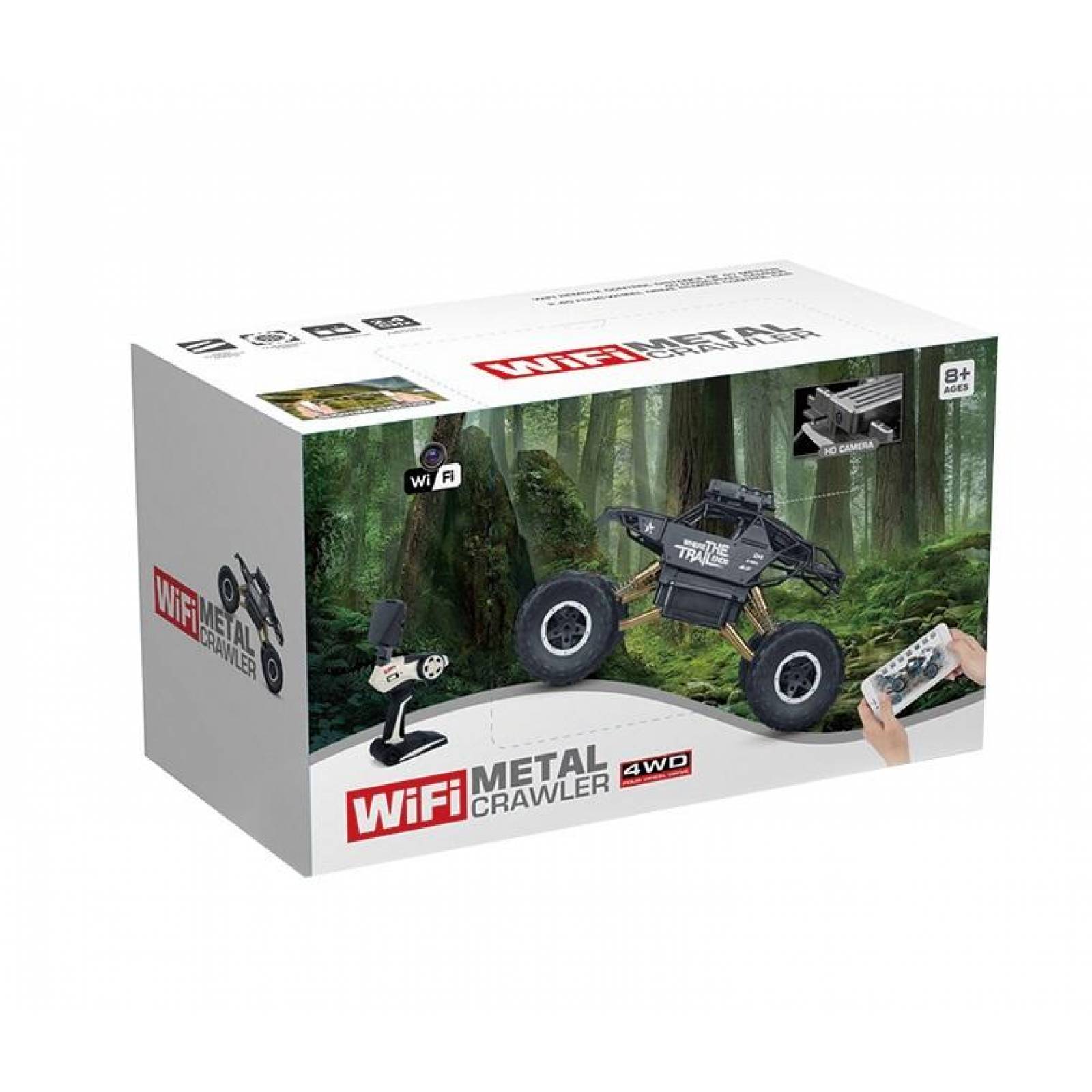 Carro Control Remoto Todoterreno con Cámara Wifi 40mp 1:14 12km/h  - Negro