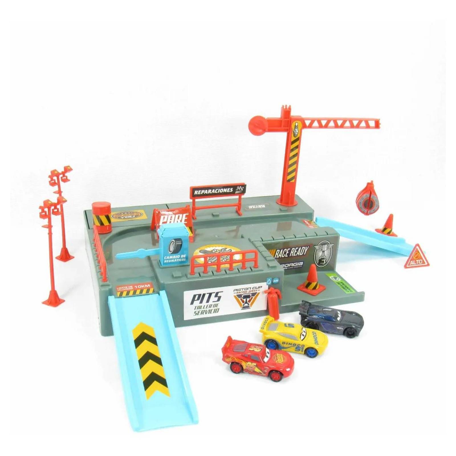 Set Mini Pista Taller De Servicio Cars 3 coches  - Cars
