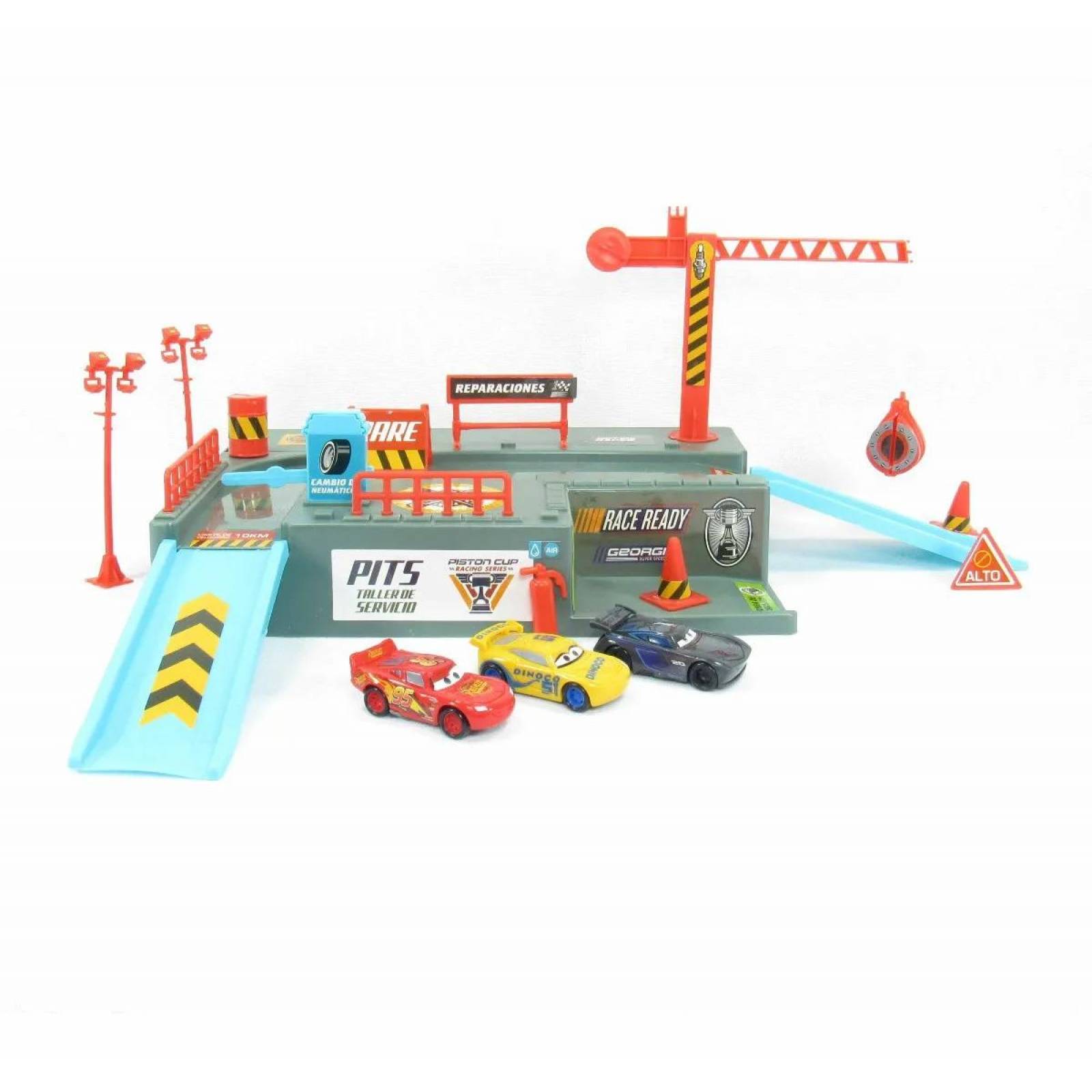 Set Mini Pista Taller De Servicio Cars 3 coches  - Cars