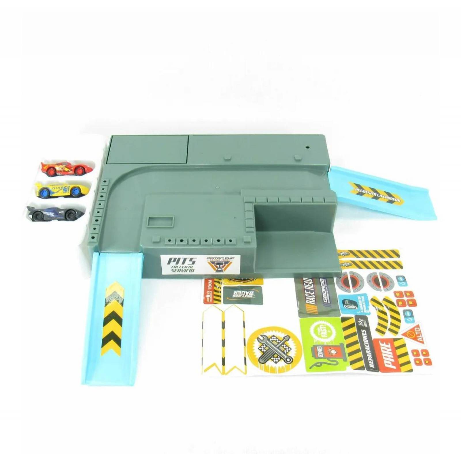 Set Mini Pista Taller De Servicio Cars 3 coches  - Cars