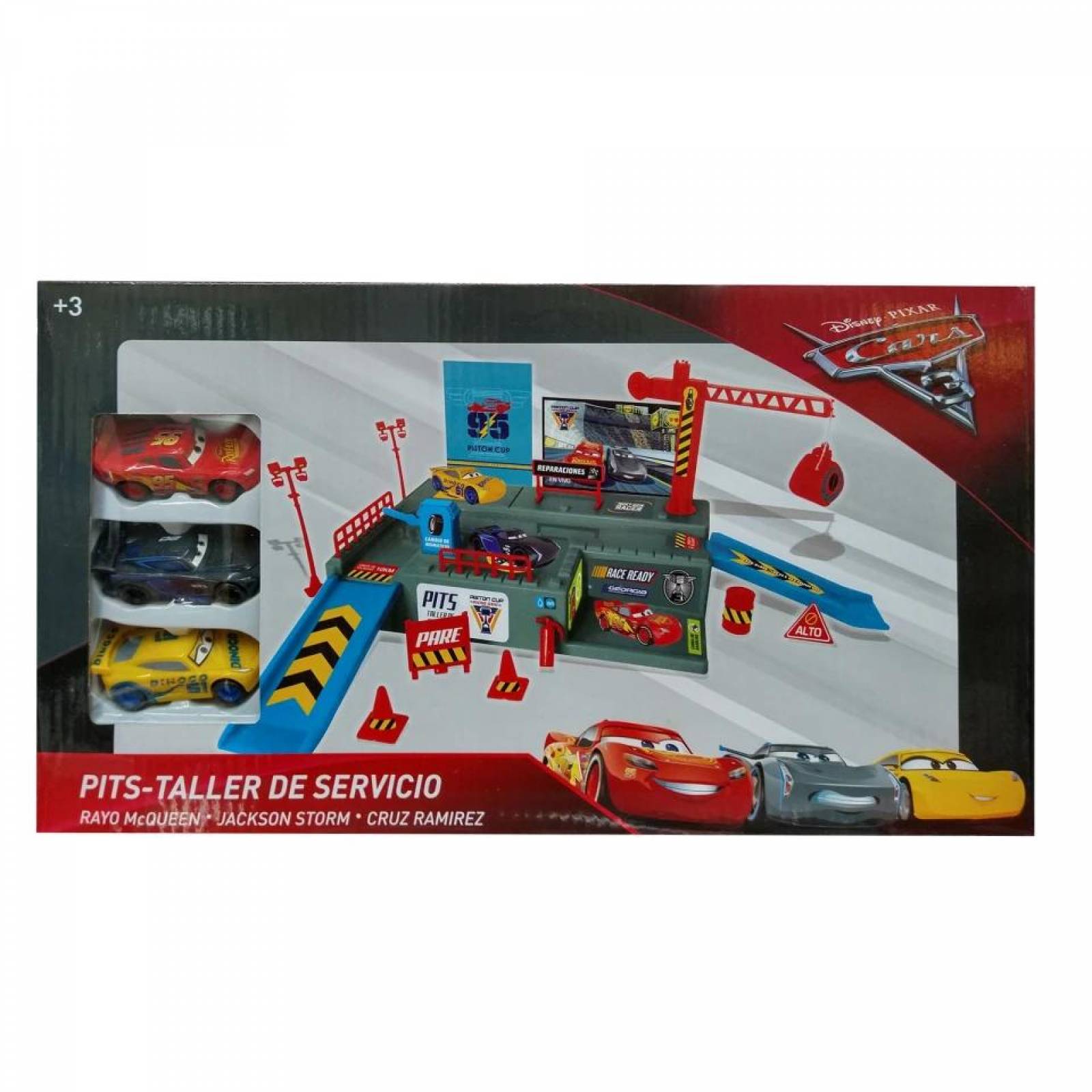Set Mini Pista Taller De Servicio Cars 3 coches  - Cars