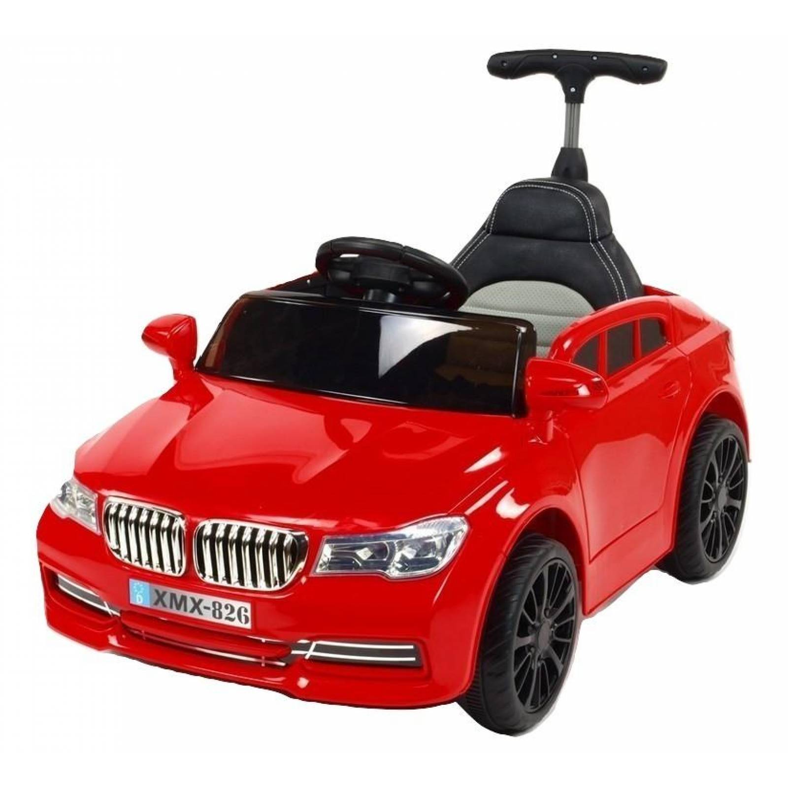 Carro electrico montable con control remoto y bastón 12V 3 km/h  - Rojo