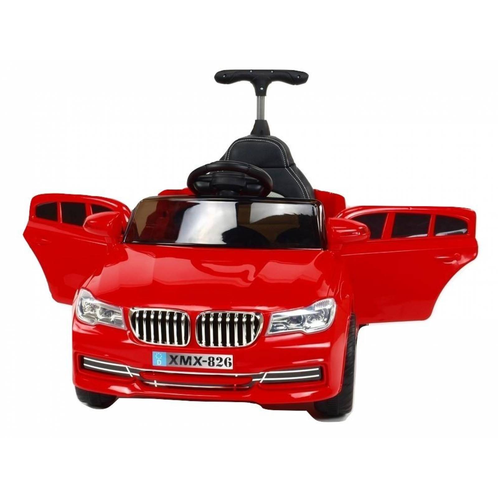 Carro electrico montable con control remoto y bastón 12V 3 km/h  - Rojo