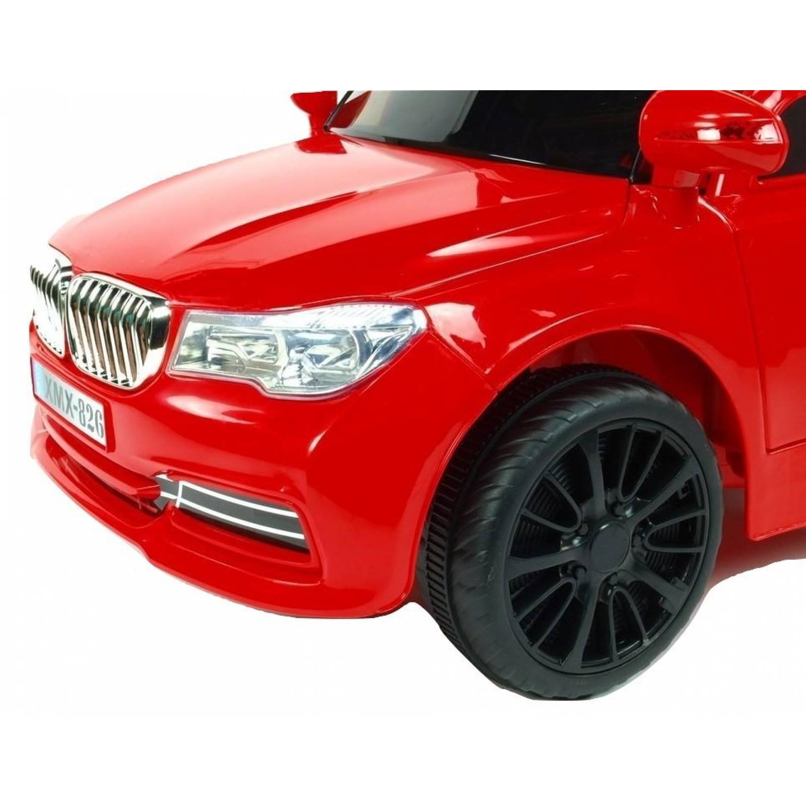 Carro electrico montable con control remoto y bastón 12V 3 km/h  - Rojo