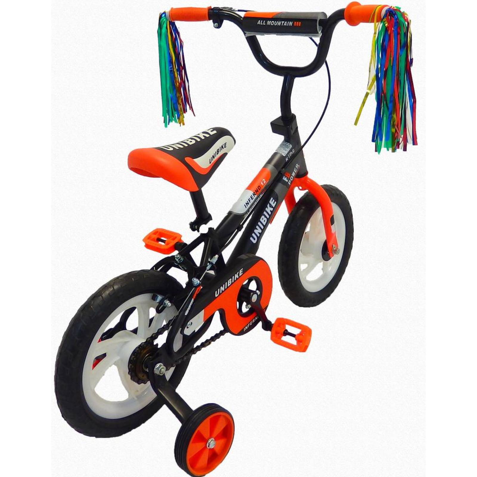 Bicicleta Infantil para niño Rodada 12 con llanta de goma  - Naranja