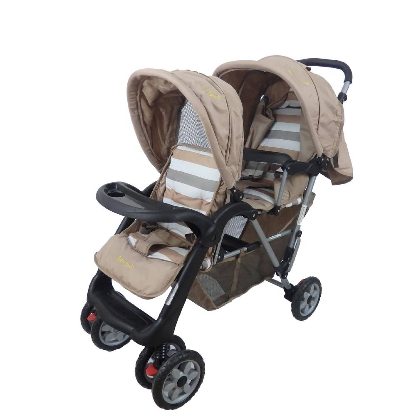 Carriolas Dobles Gemelar de Lujo - Marrón