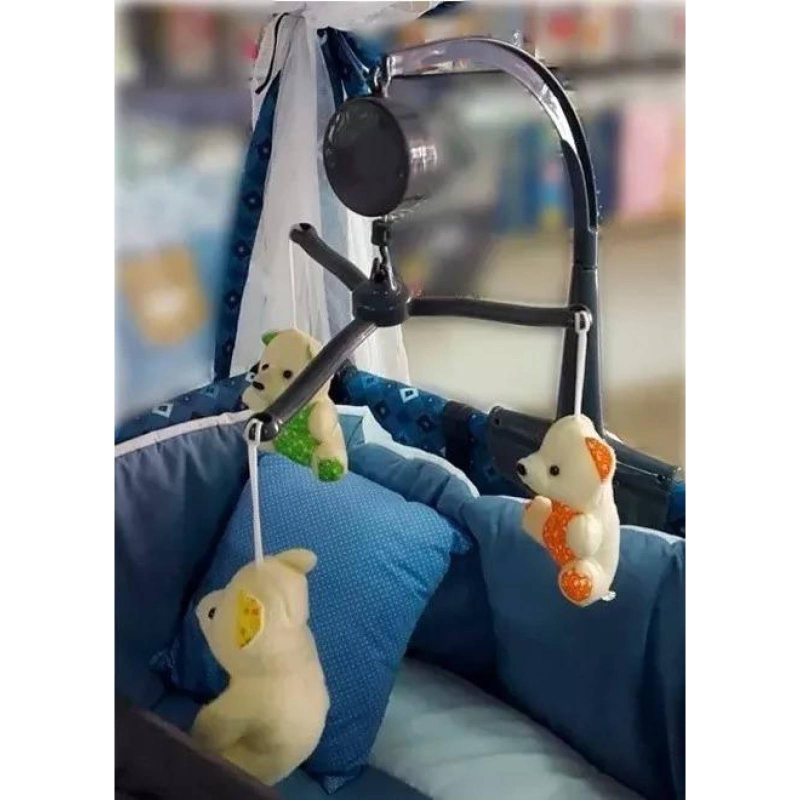 Cuna Corral Argentina Toldo Mosquitero Movil Musical Velo - Violeta