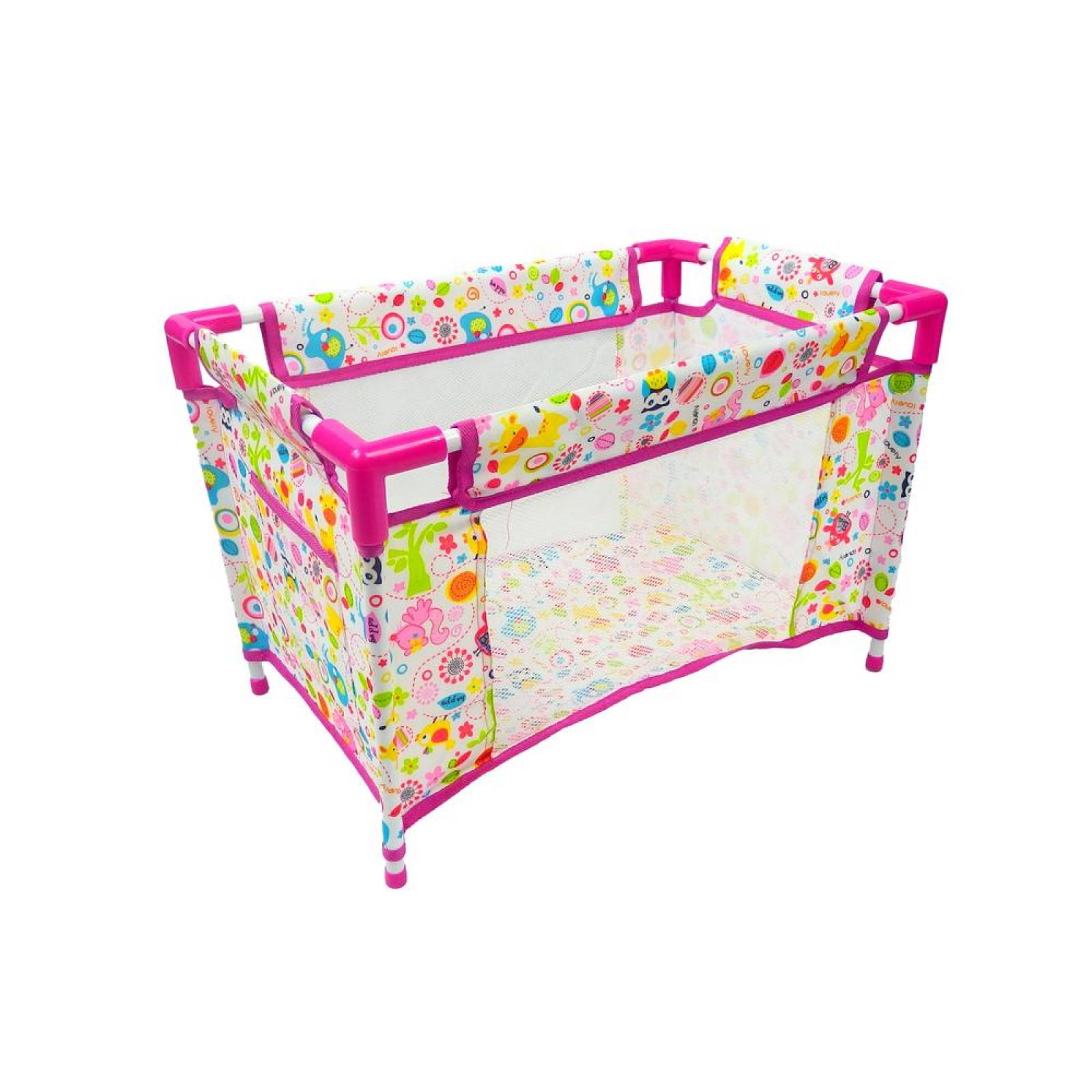 Carriola, Muñeca, Corral y Pañalera de juguete  - Rosa
