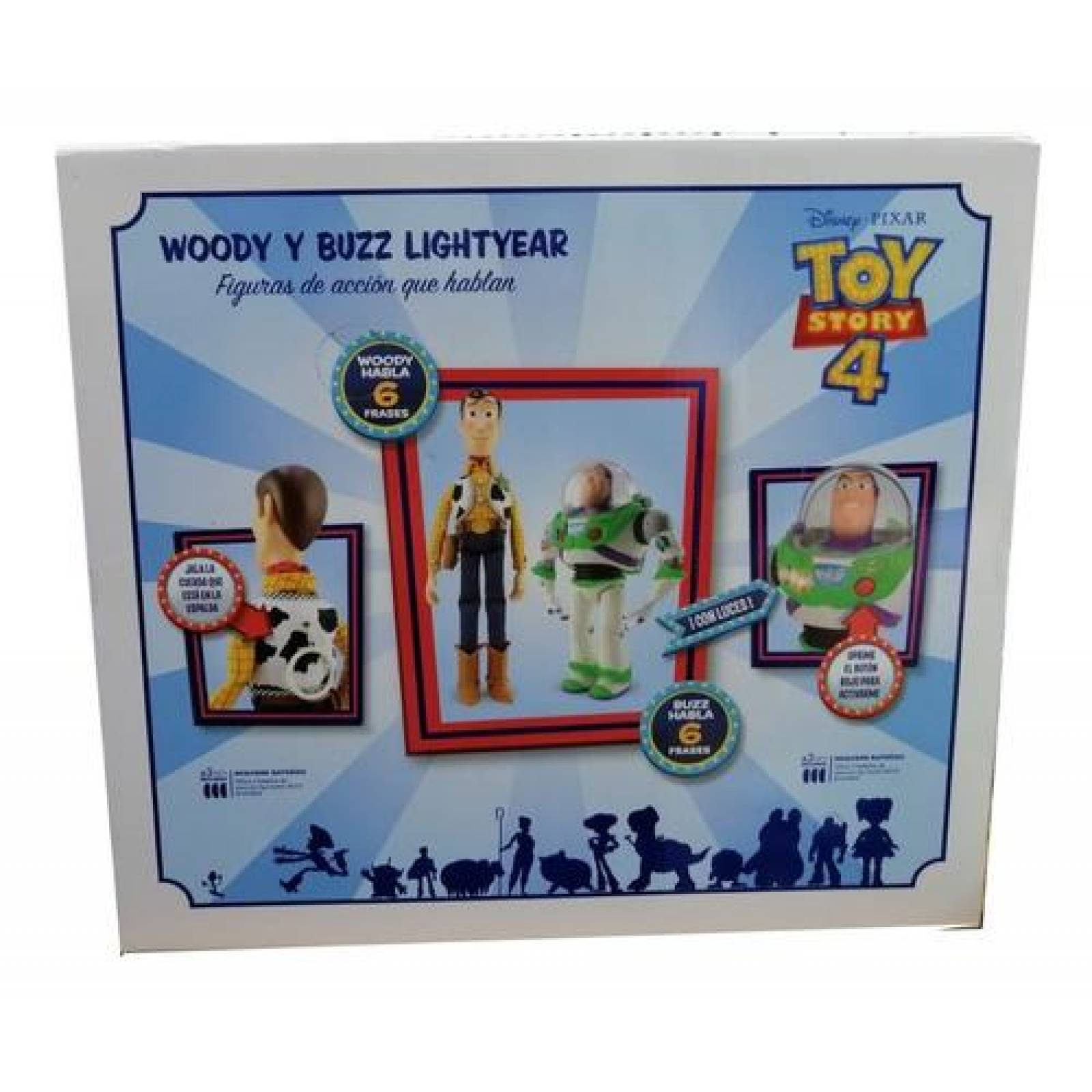 Figura Buzz Y Woody Set Luz Habla Espa ol Toy Story 4 Verde