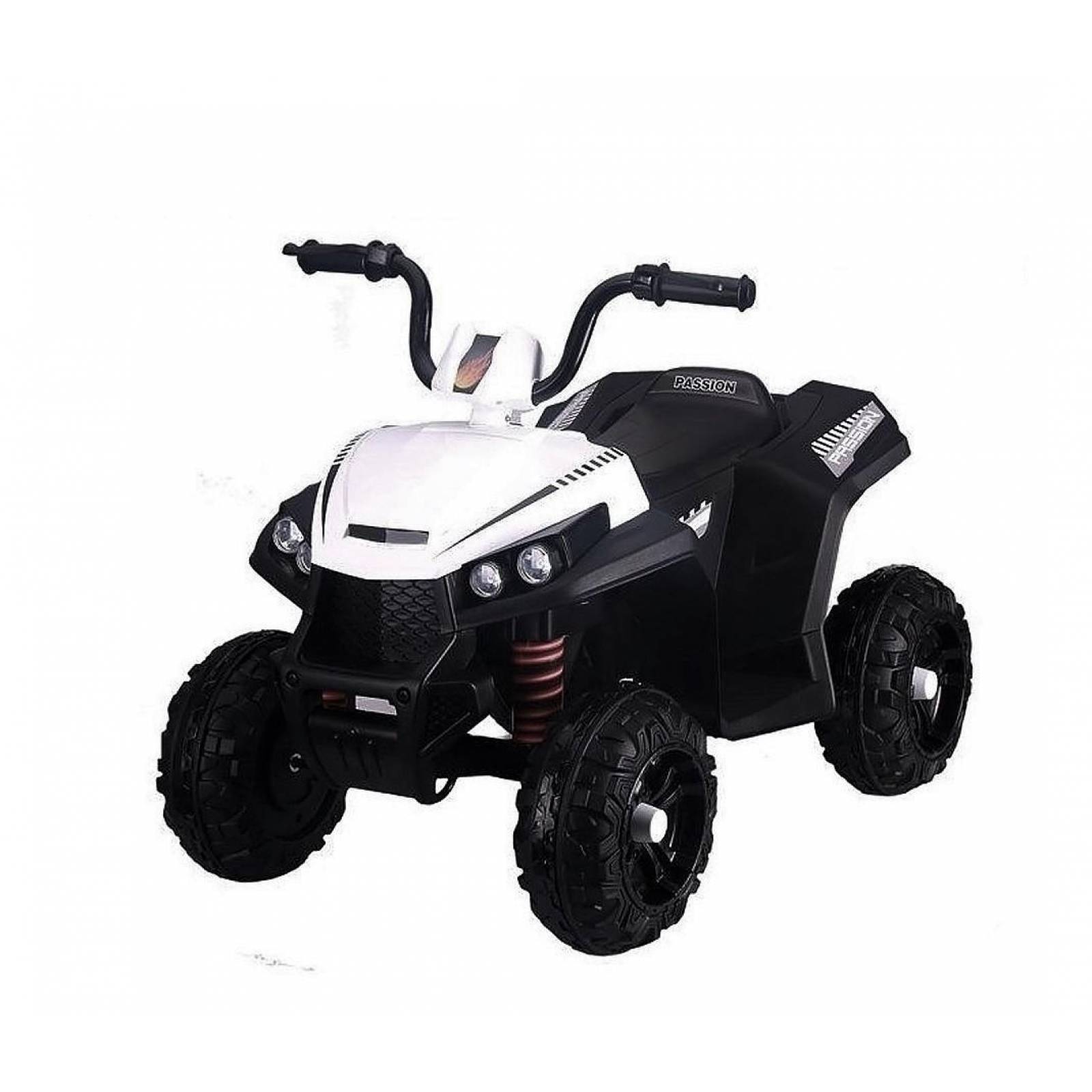 Cuatrimoto Eléctrica Montable,6V,Suspensión,MP3,Luz,Claxon  - Blanco