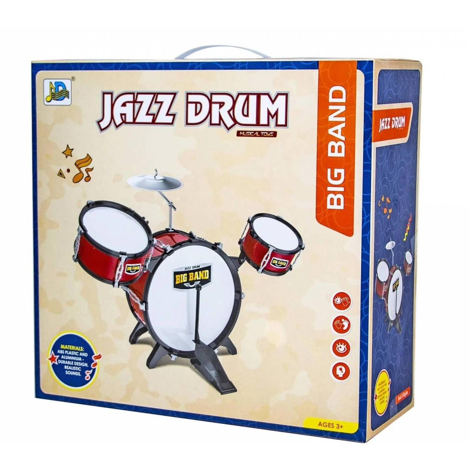 Batería Musical Infantil, 7 piezas, Jazz Drum,Banquillo,juguete  - Negro