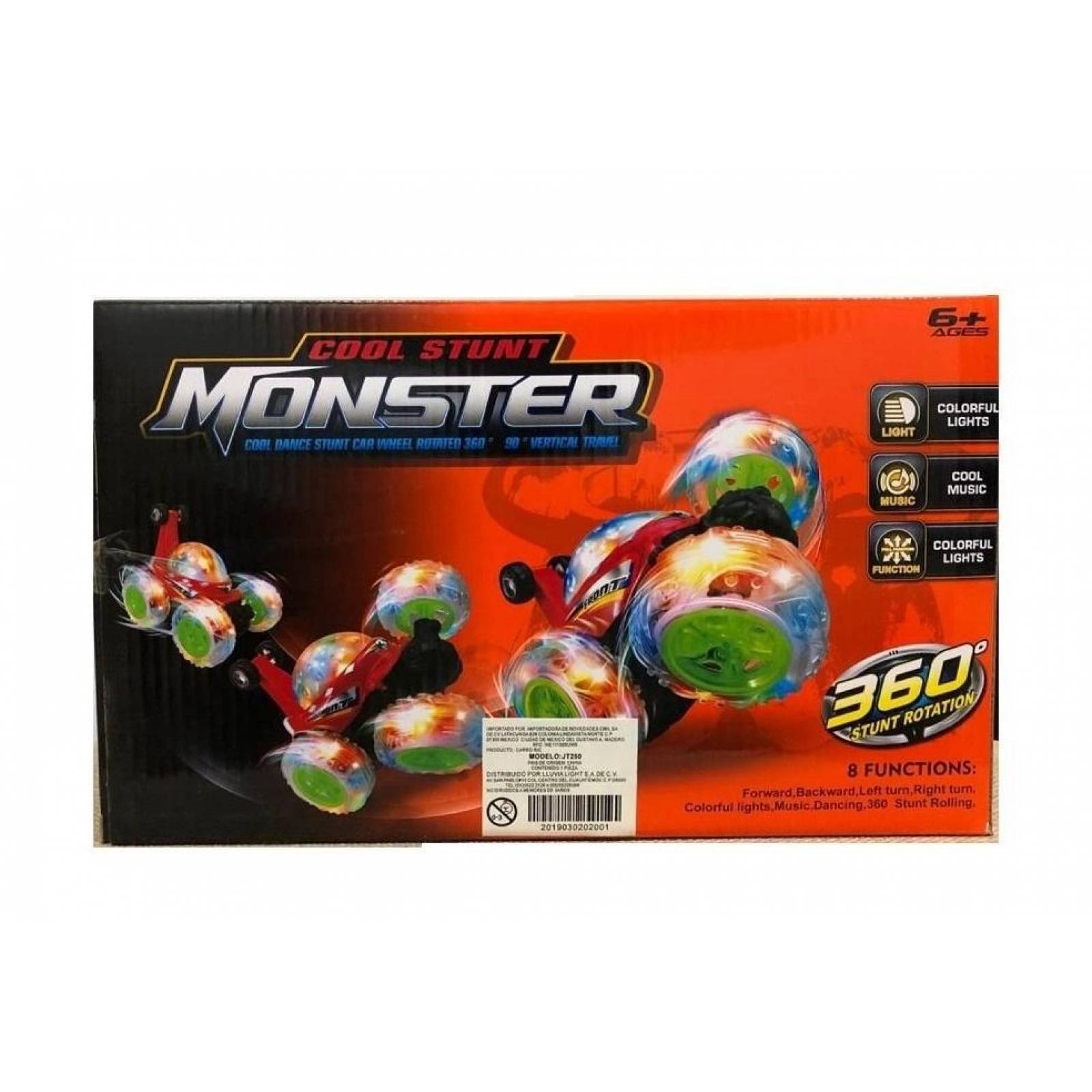 Carro Control Remoto Acrobacias 360 Grados,1:24,15Km/h,Luz  - Rojo