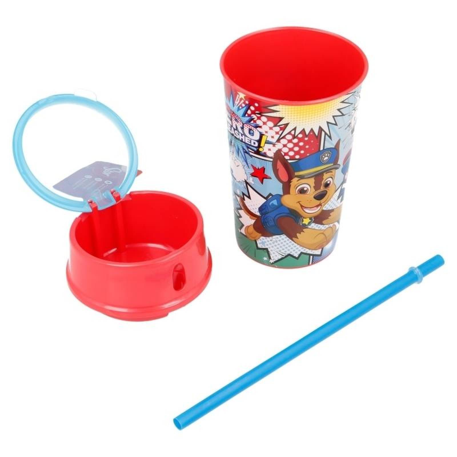 Vaso con compartimiento para Snack Paw Patrol 400ml  - Rojo