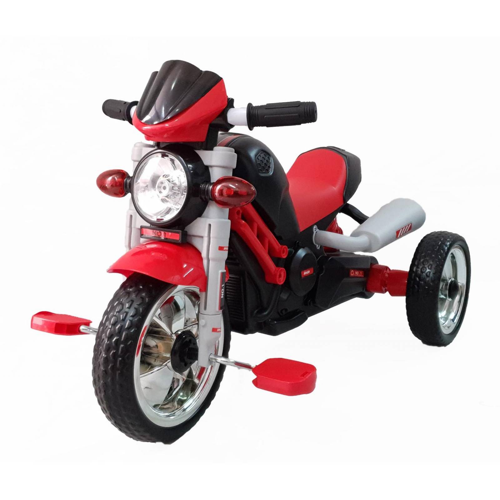 Triciclo para Niños Musical tipo Motocicleta Montable  - Negro