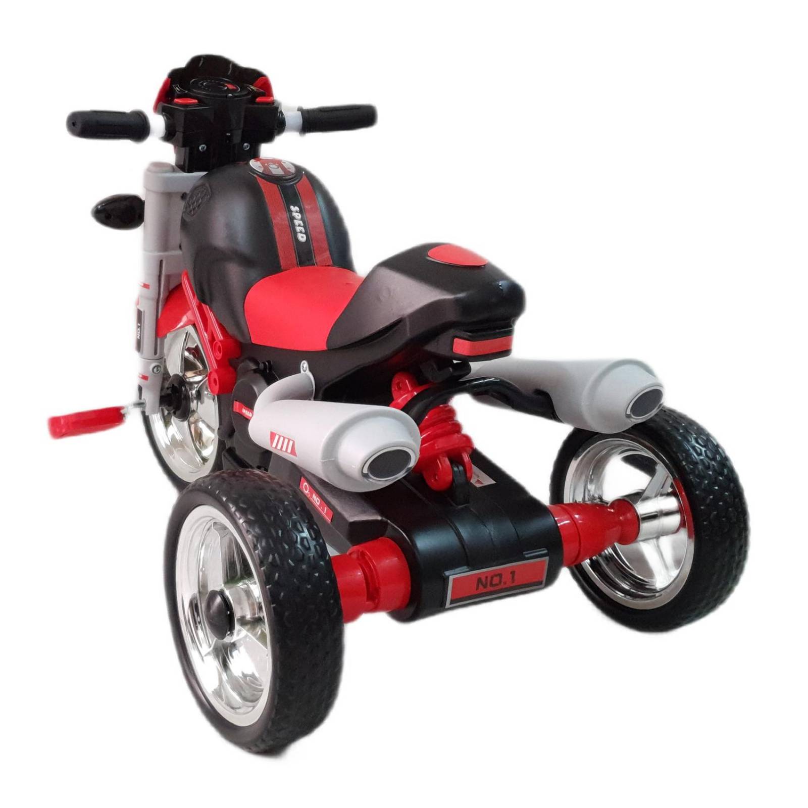 Triciclo para Niños Musical tipo Motocicleta Montable  - Negro