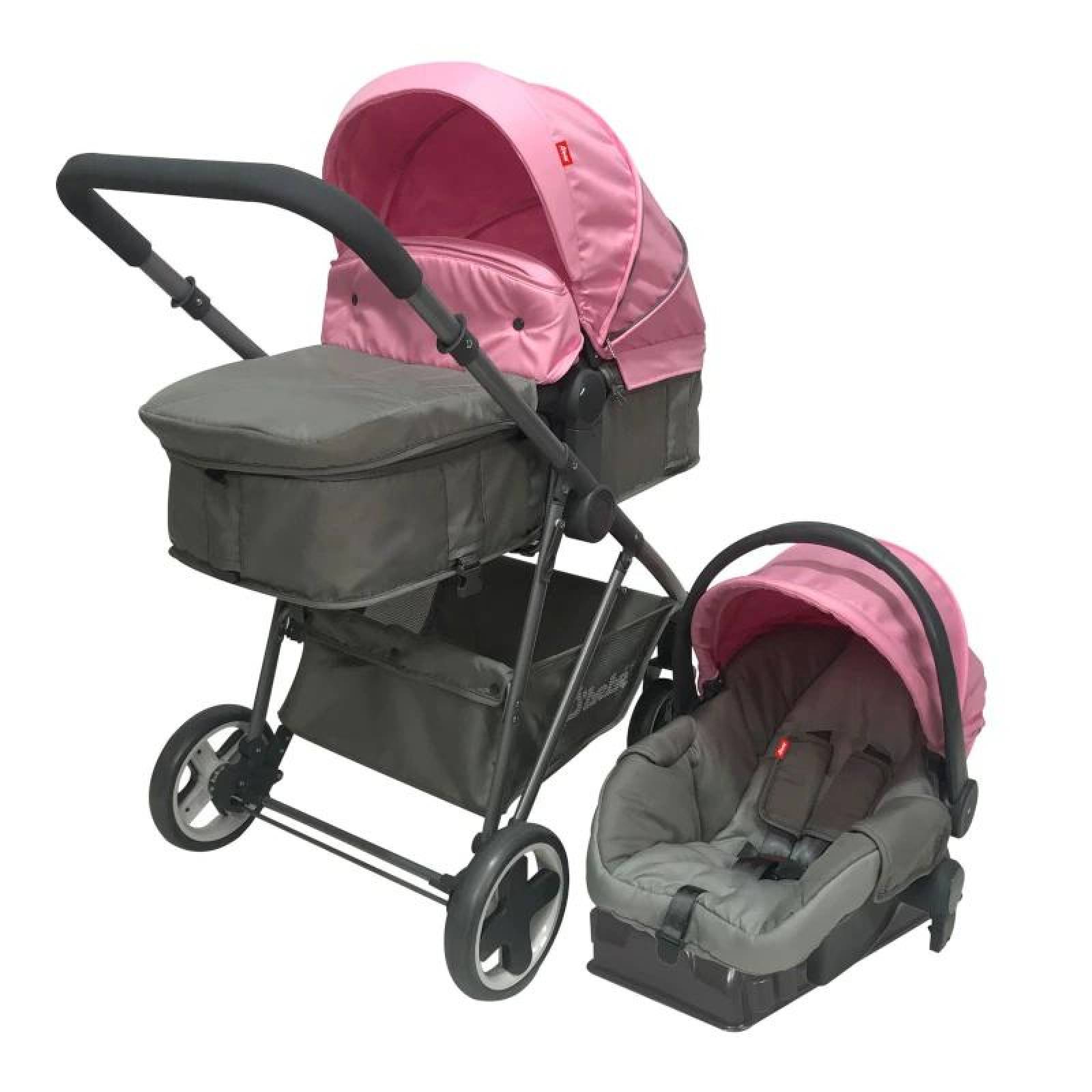 Carreola con Portabebe Travel System Queen Reversible  - Rosa