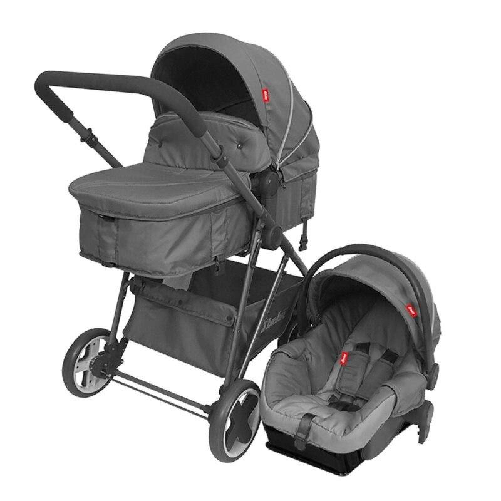 Carreola con Portabebe Travel System Queen Reversible  - Gris