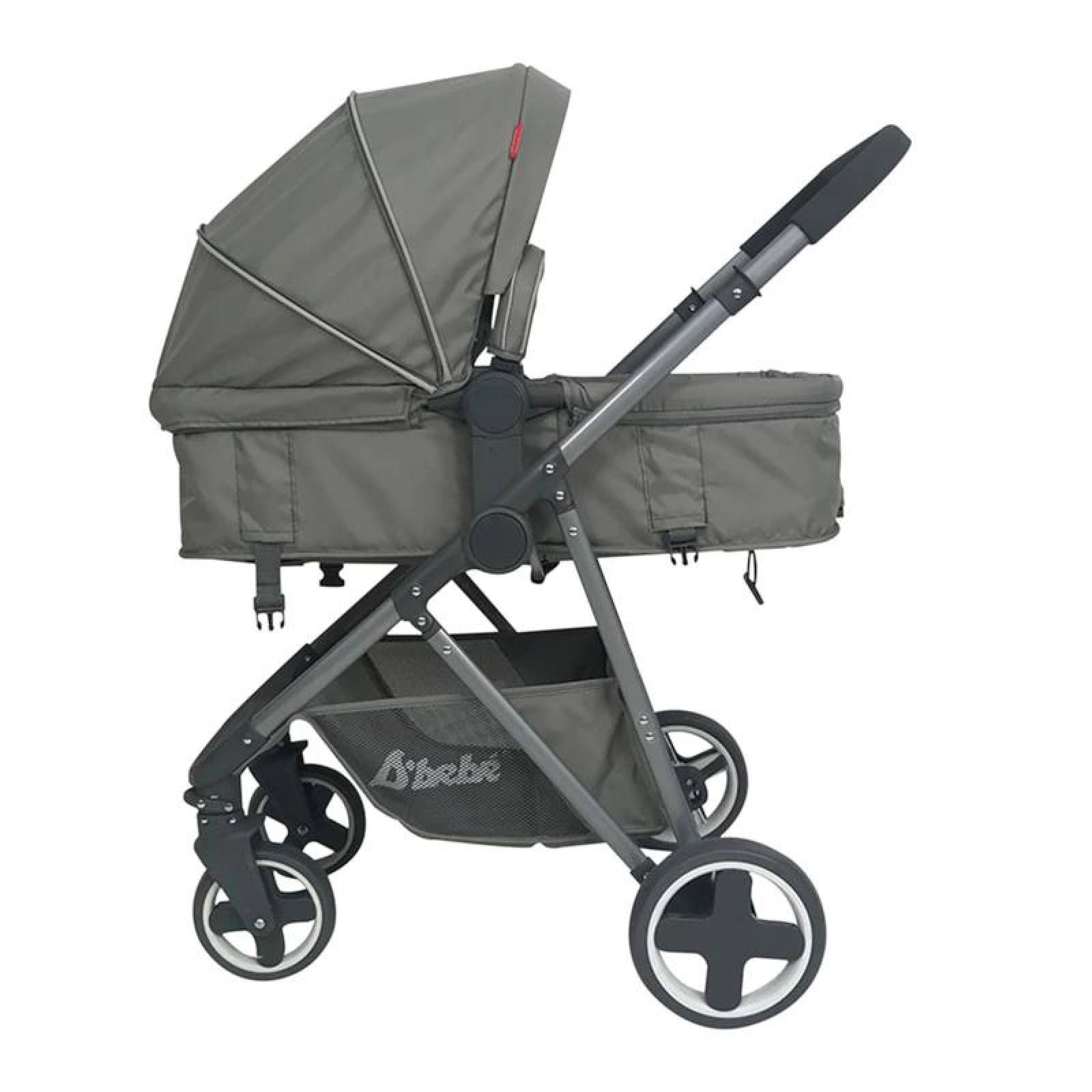 Carreola con Portabebe Travel System Queen Reversible - Gris