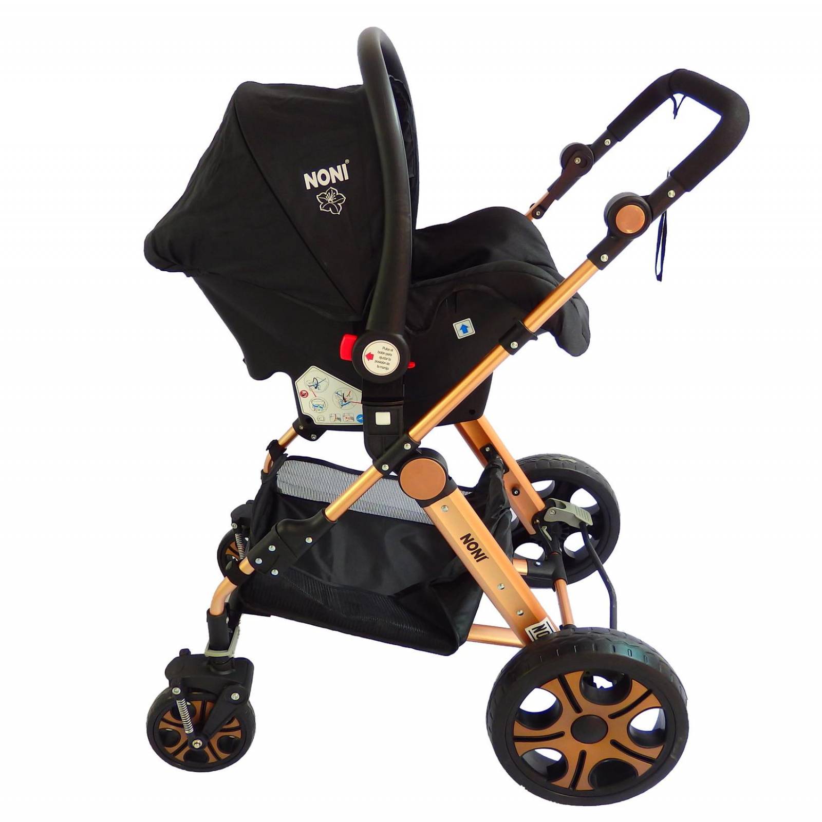 Carriola 4 en 1 Reversible Noni con Portabebe Bambineto  - Negro