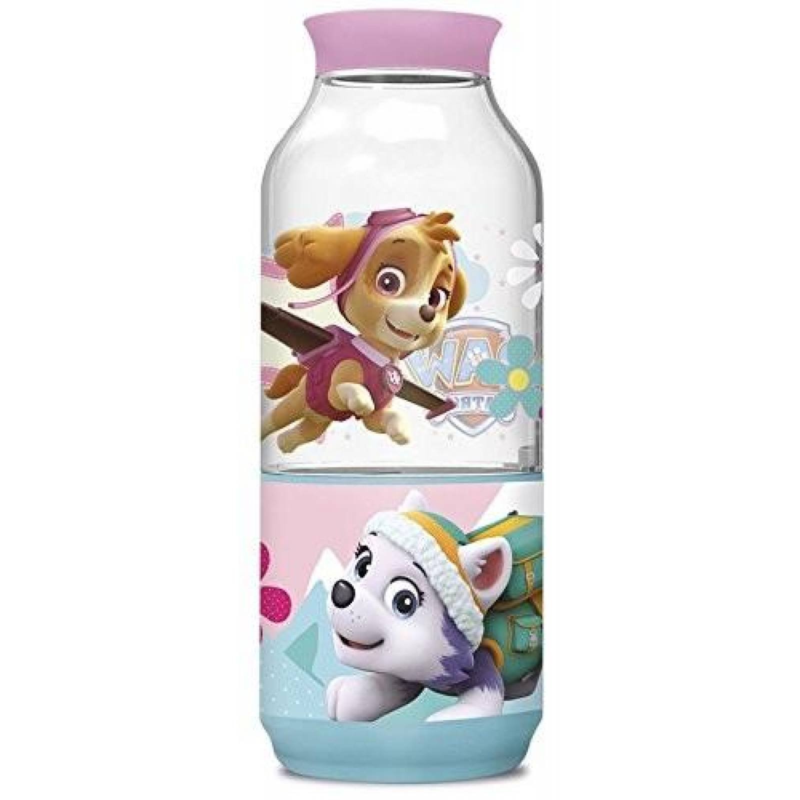  SRV Hub® 2 botellas de agua de plástico de la Patrulla Canina  de 11.5 fl oz, color morado y rojo (Marshall y Skye) : Bebés