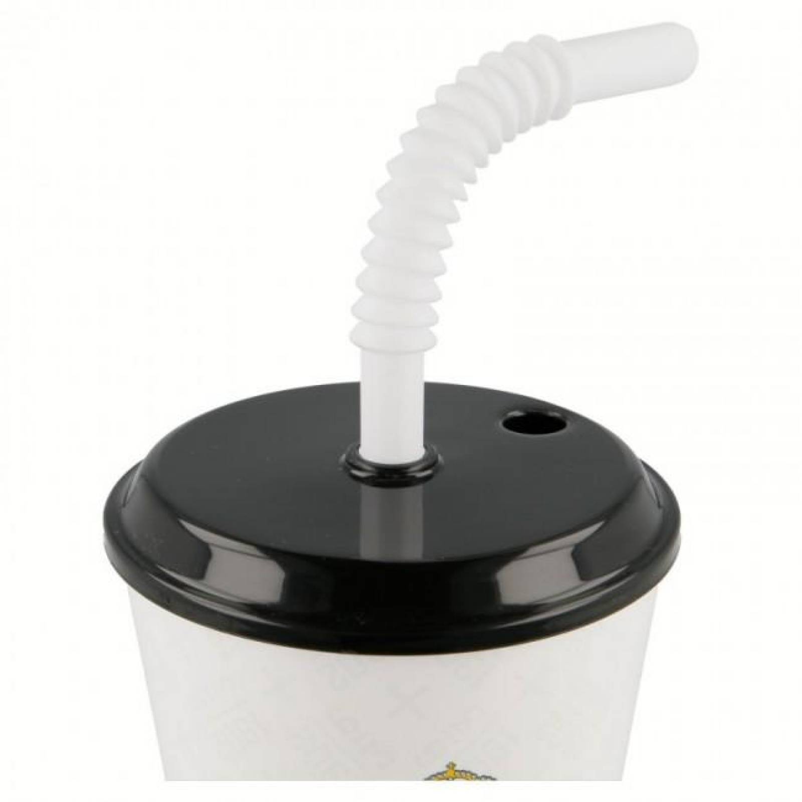 Vaso con Popote de 430 ml Futbol Real Madrid  - Blanco