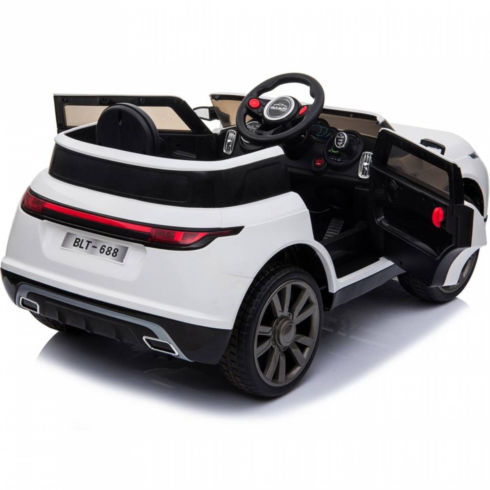 Carro para Niños Electrico Montable Camioneta USB,Musica,Radio  - Blanco.