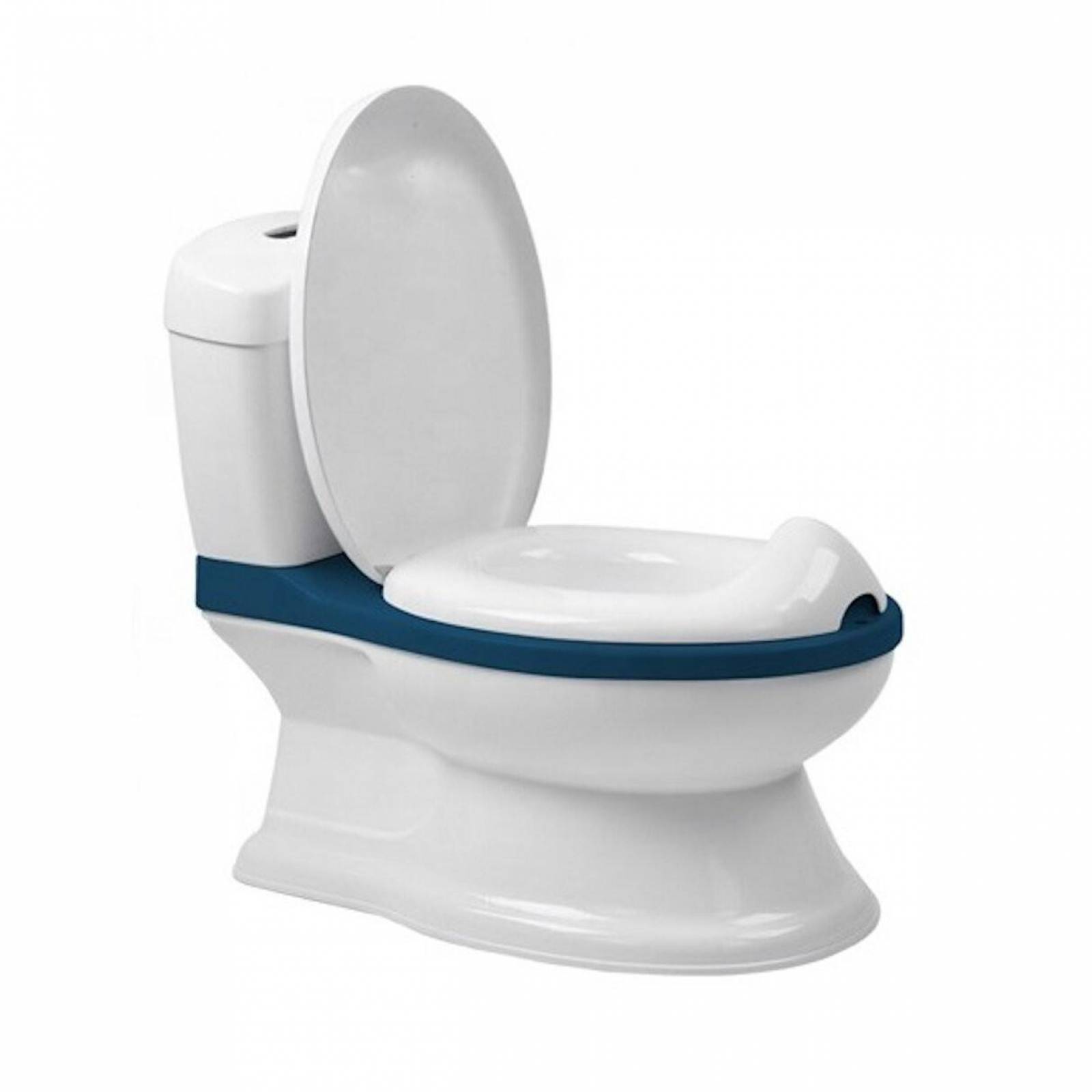 Bañito Baño Entrenador Asiento Tapa Recipiente y Sonido  - Azul
