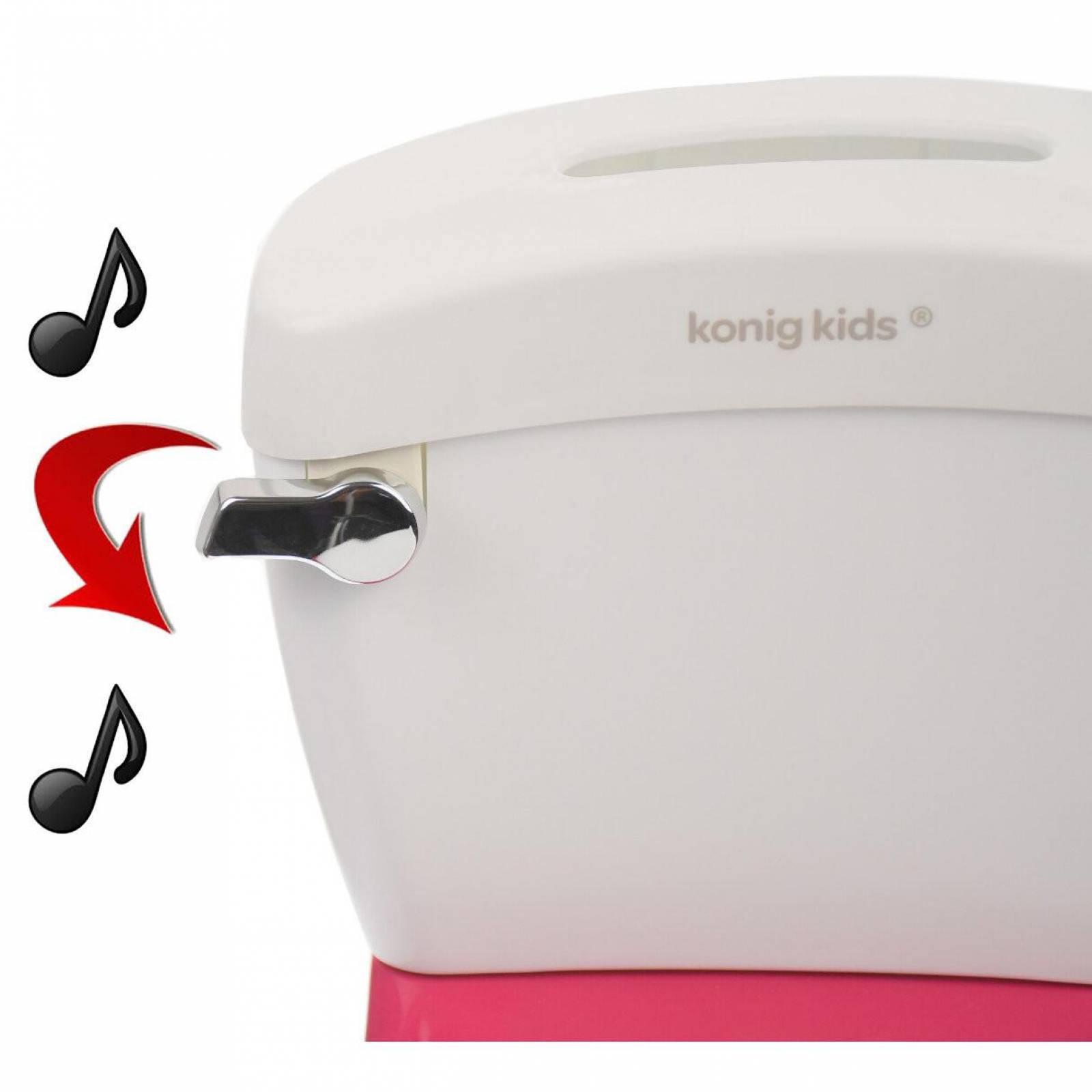 Bañito Baño Entrenador Asiento Tapa Recipiente y Sonido - Rosa