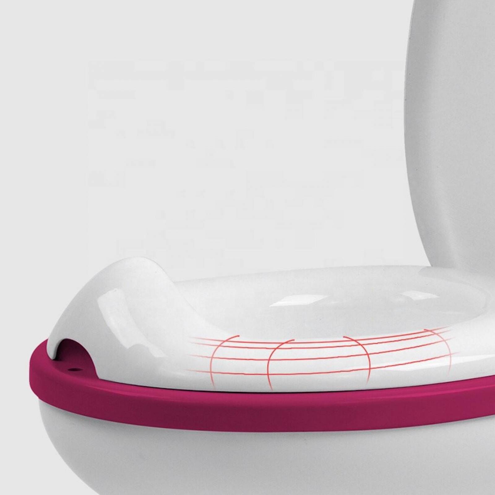 Bañito Baño Entrenador Asiento Tapa Recipiente y Sonido - Rosa