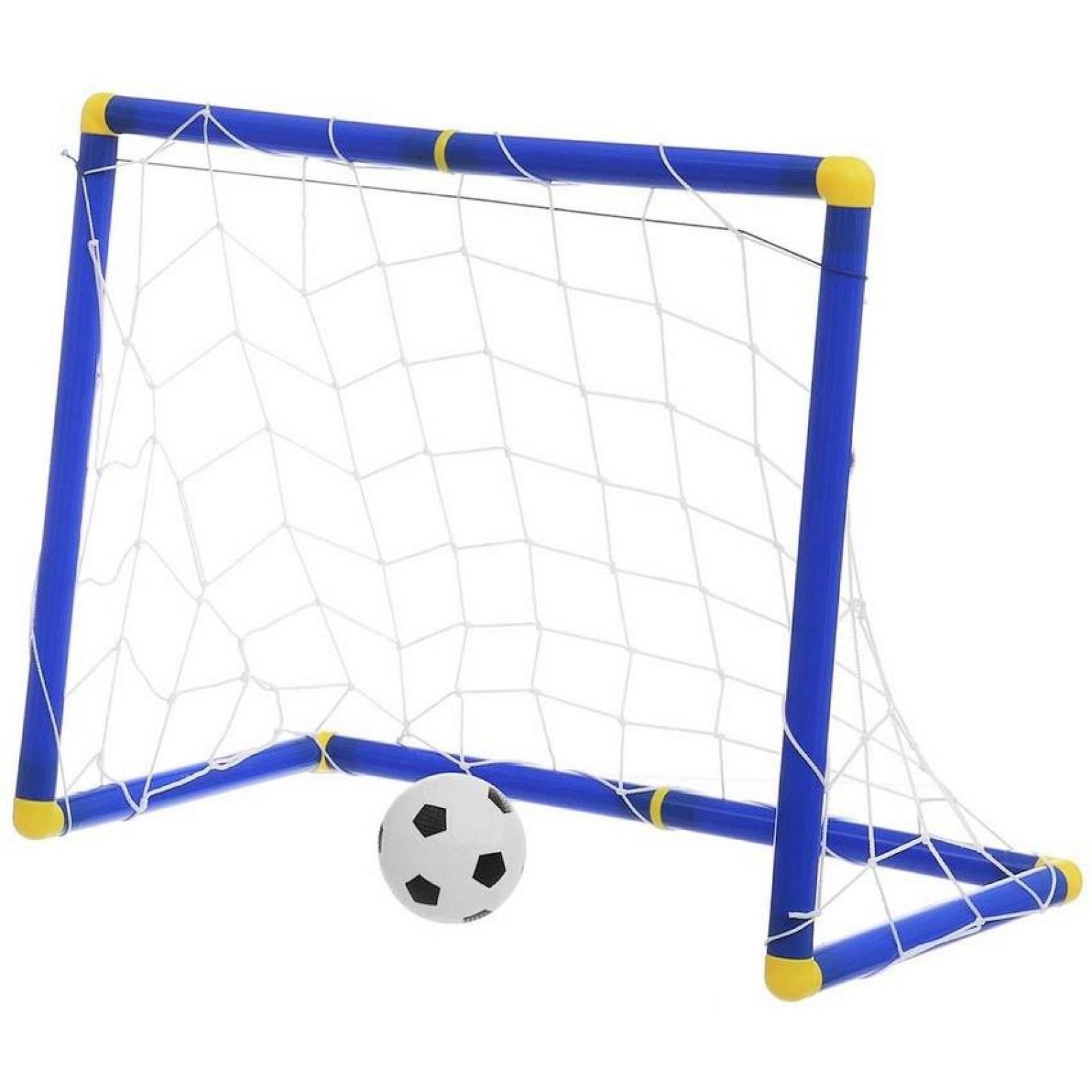 Portería Futbol Infantil Niños 1pza Balón Red Bomba Azul