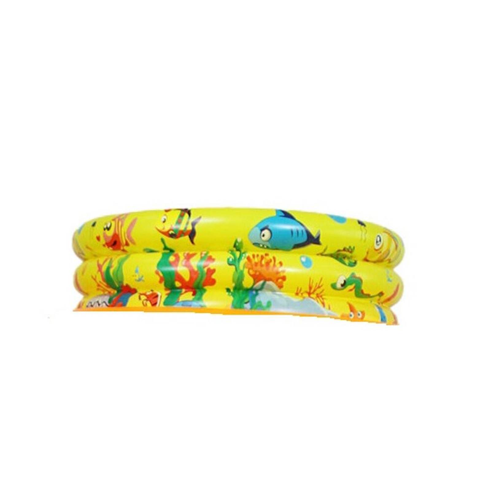 Alberca Inflable Infantil Piscina Niños Peces 3 aros 80cm  - Amarillo