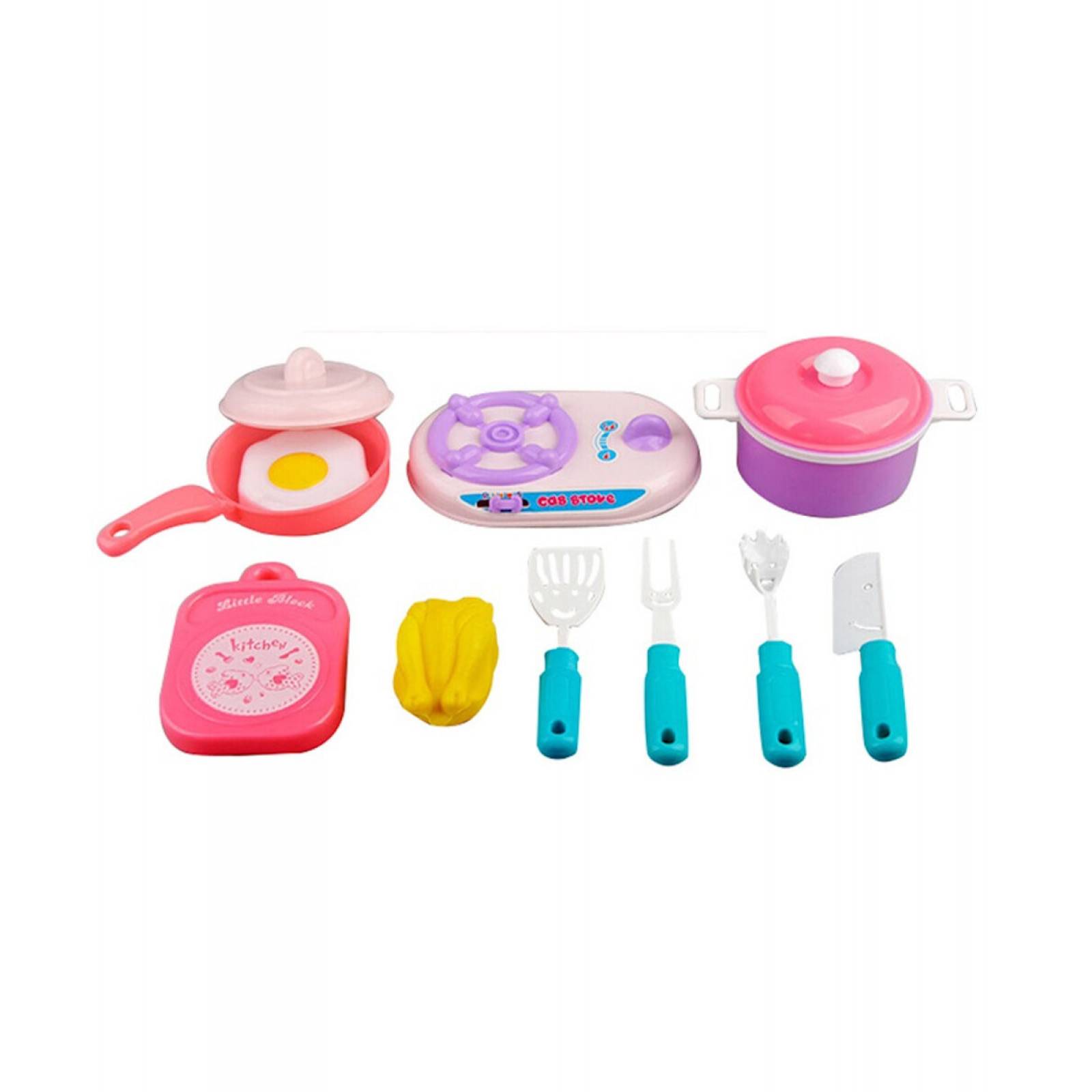 Set Juguete De Cocina Infantil Licuadora Parrilla Utensilios  - Blanco