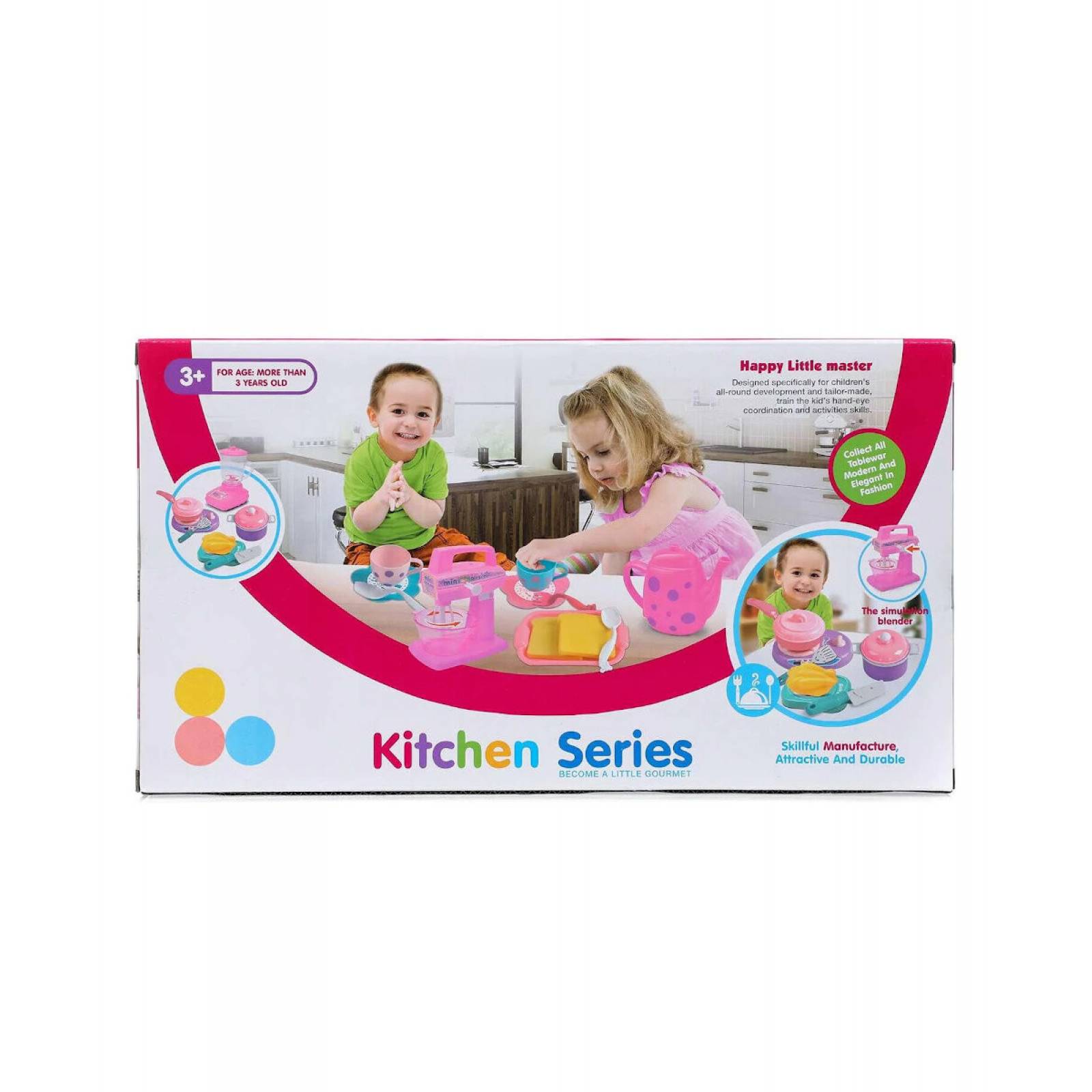 Set Juguete De Cocina Infantil Licuadora Parrilla Utensilios  - Blanco
