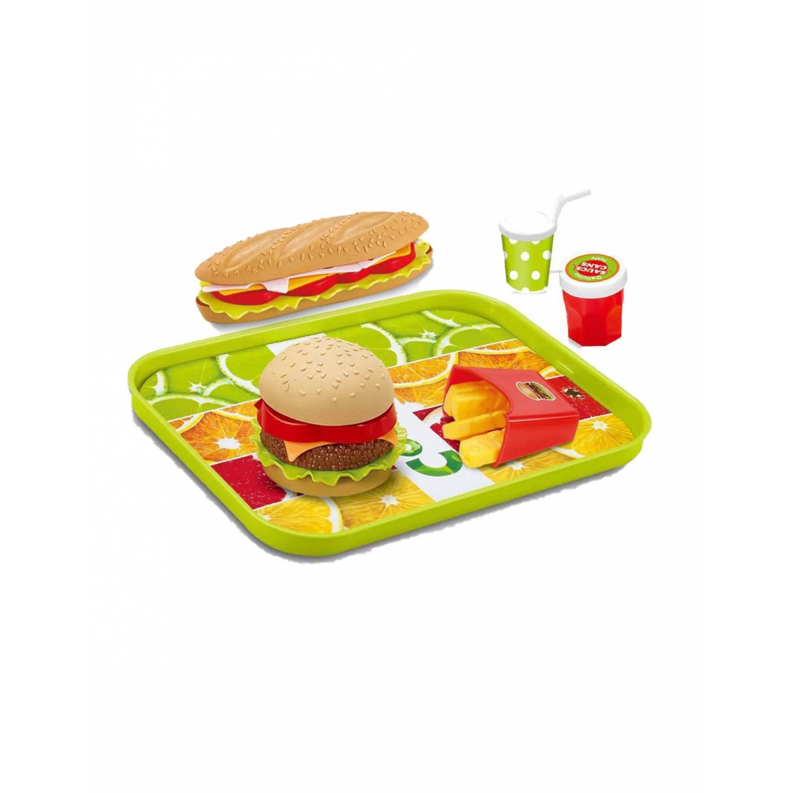 Set Infantil Juego de Cocina Hamburguesa Papas Acc  - Multicolor