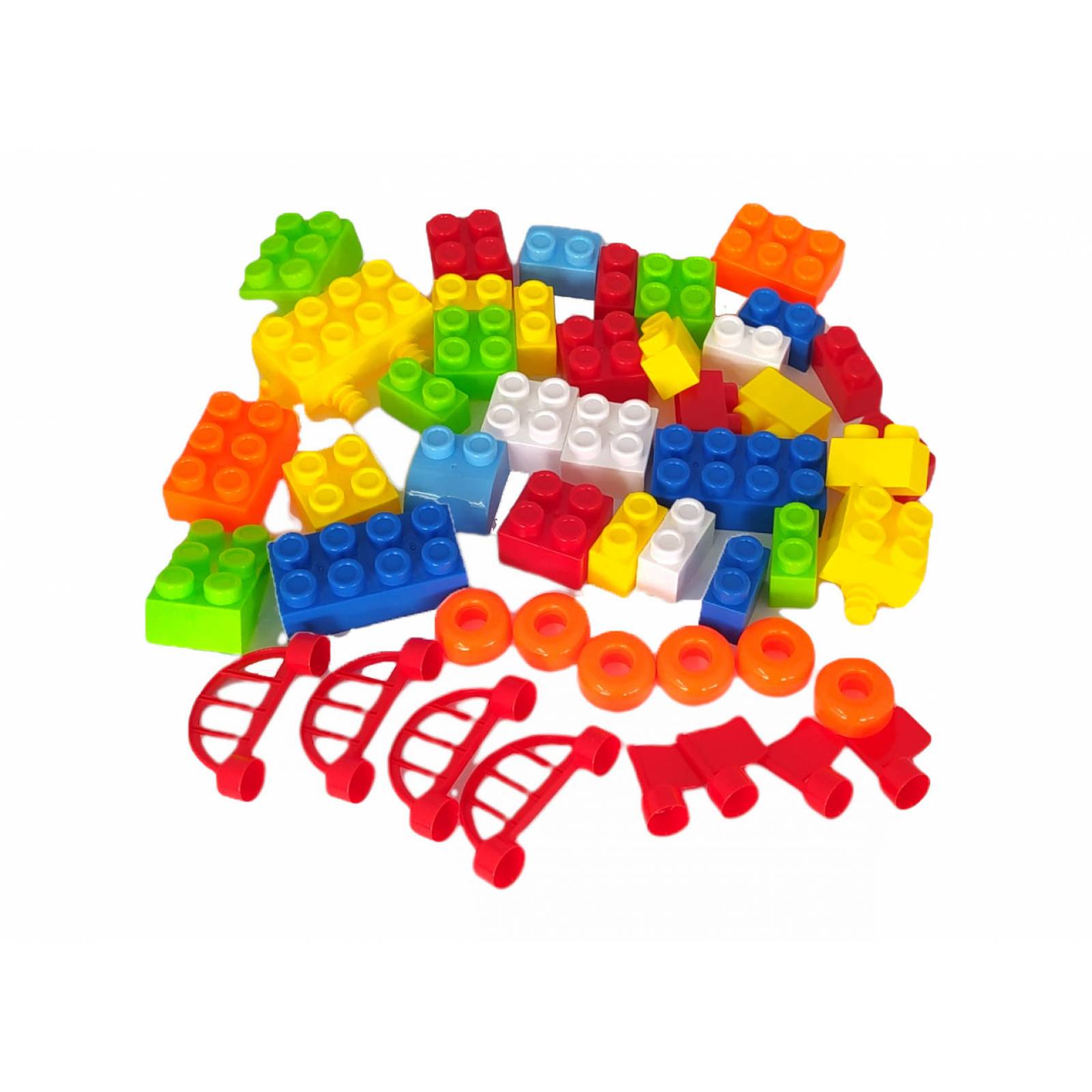 Juego de Bloques Educativo Infantil 48 pzs Blocks Carro Torre Robot  - Multicolor