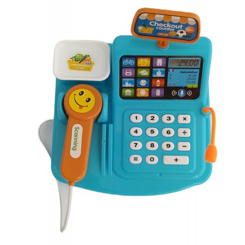 Caja registradora parlante para niños de 3 años en adelante | El juego de  simulación viene con micrófono de juguete, escáner de trabajo, dinero de