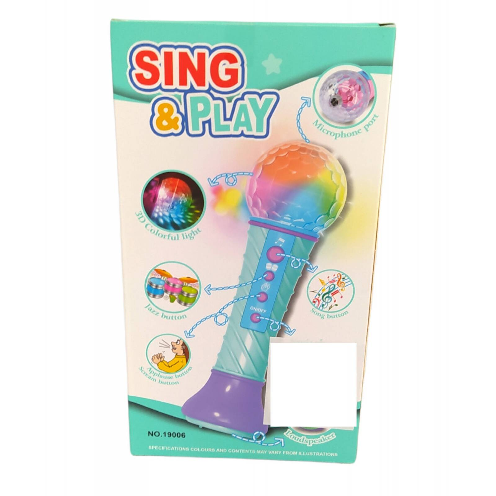 Micrófono Musical Infantil Portatil de Juguete con Luz - Verde